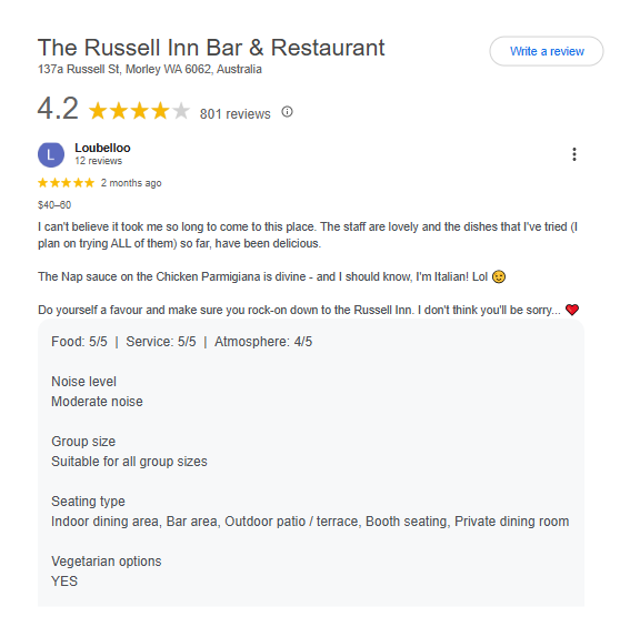 russell inn review